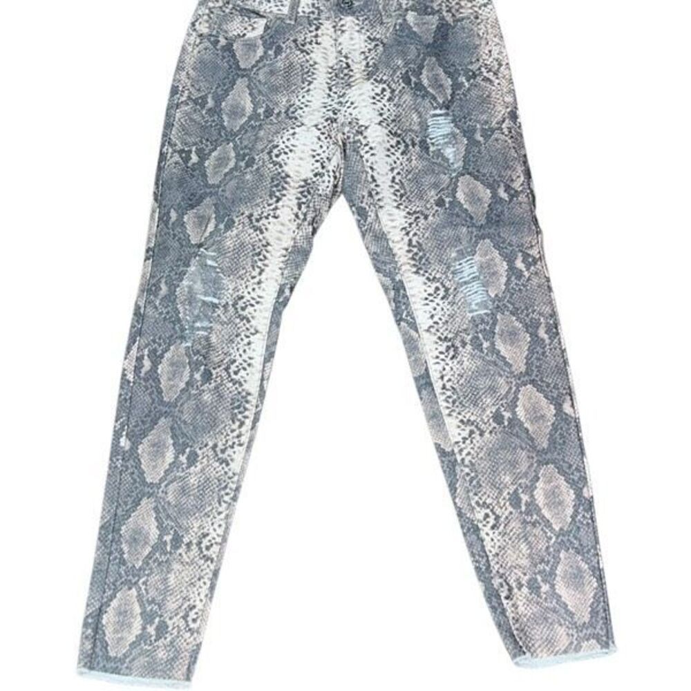 L&B Luck & Blessed NWT Distressed Snakeskin Reptile Print Skinny Jeans